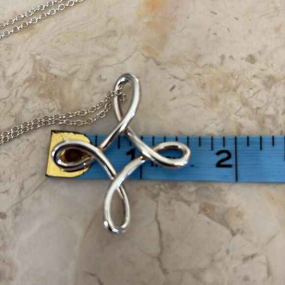 Tiffany & Co. Elsa Peretti Extra Large Infinity Cross 28” Chain Rare - Picture 12 of 12